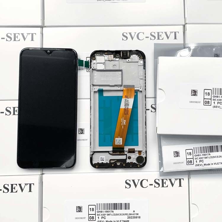 A01 LCD scherm display lcd met frame voor  A01 Wholesale Service Pack LCDS  A105 Original Phone Pantalla