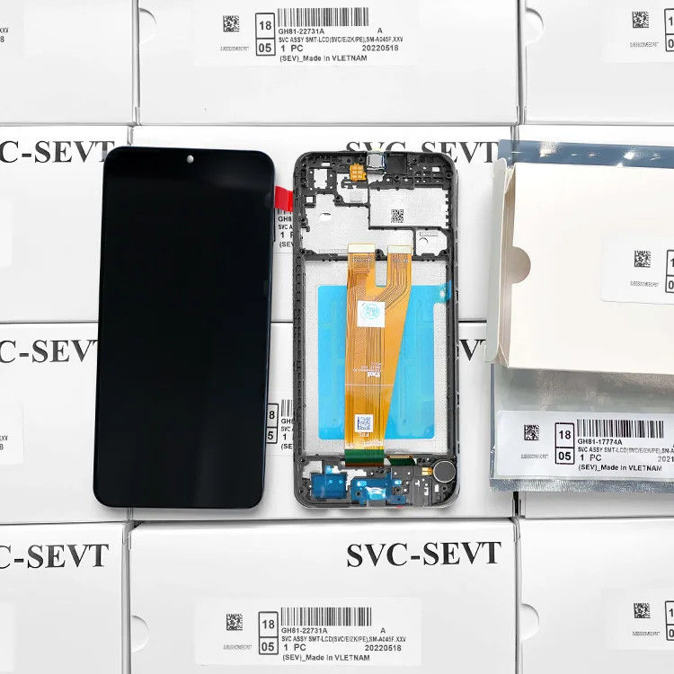 A045 LCD-scherm met raam Voor  a045 Mobiele telefoon Touch Pantalla  A04 Original Service Pack LCDS