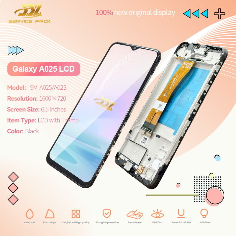 100% getest QC A02S LCD vervangend anti-statiek zakpakket Zwart mobiel LCD-display